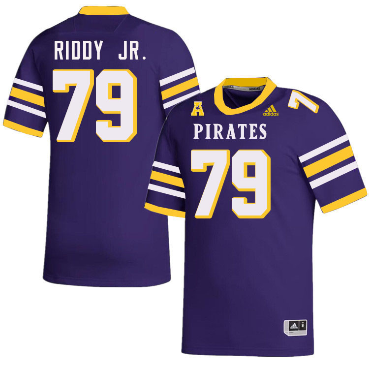 #79 Samuel Riddy Jr. East Carolina Pirates College Football Jersey Stitched-Purple